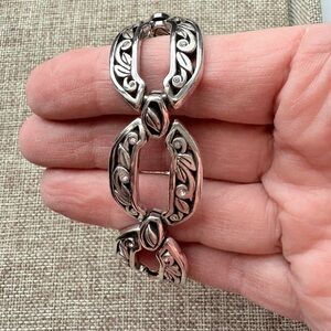 Brighton Silver Adjustable Bracelet with Leaf Motif